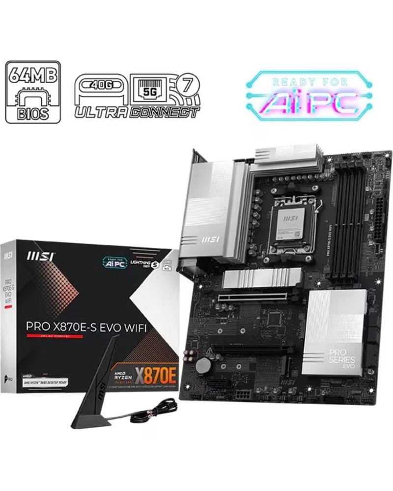 MSI Placa base pro x870e - s evo wifi am5 atx - 4x ddr5
