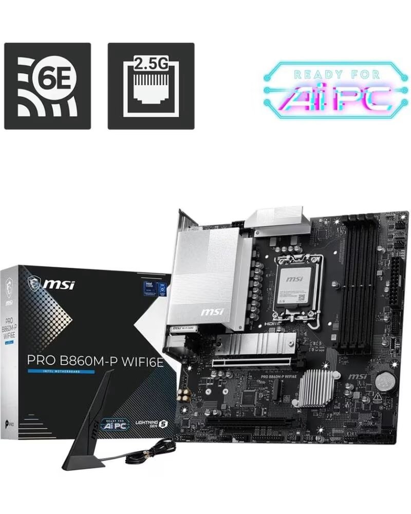 MSI Placa base pro b860m - p wifi6e lga 1851 matx - 4x ddr5