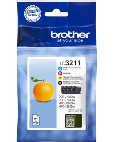 BROTHER Cartucho de Tinta Original LC-3211VAL Multipack- Cian- Magenta- Amarillo- Negro