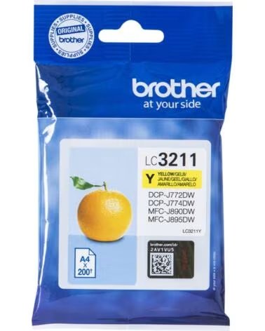 BROTHER Cartucho tinta lc3211y amarillo 200 paginas