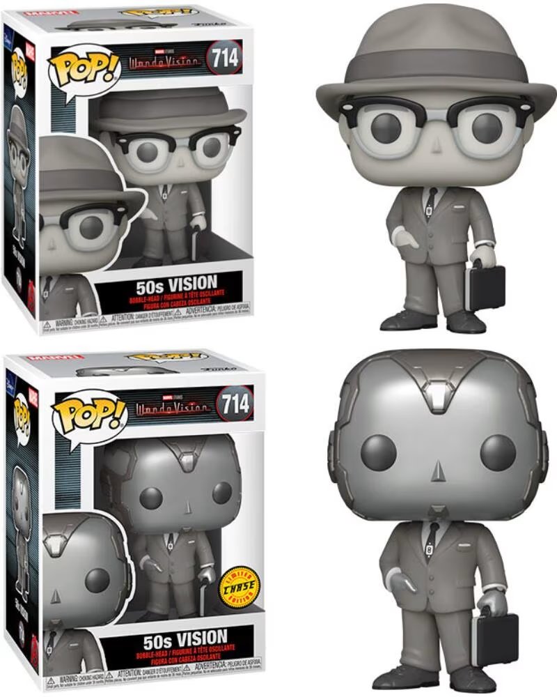 FUNKO pop marvel wandavision vision 50s bw chase