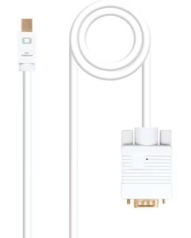 NANO CABLE MINI DP AUF VGA KONVERTER KABEL STECKER WEISS 30 M