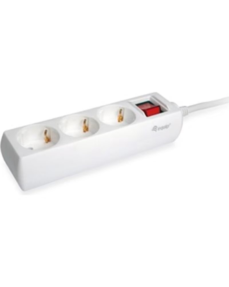EQUIP Regleta con 3 tomas cable de red de 1 5 metros y boton de apagado encendido
