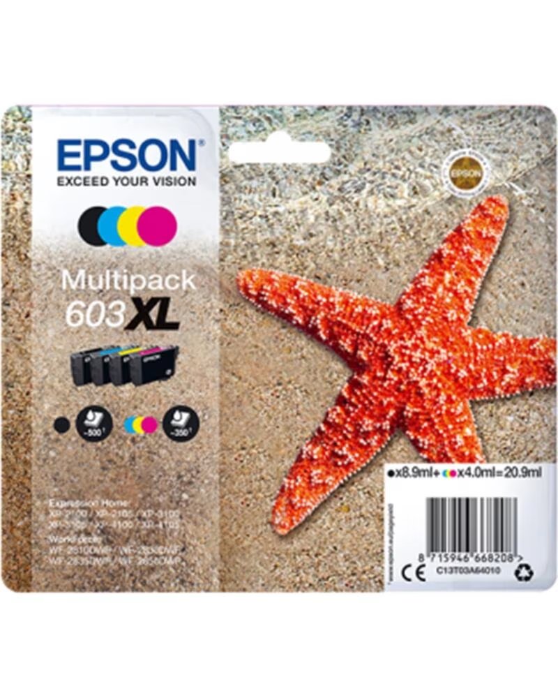 EPSON Multipack cartucho tinta 603xl c13t03a64010 negro - cian - amarillo - magenta - estrella de mar