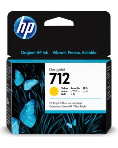 HP Cartucho tinta 712 - 3ed69a - 29 ml - t210 - t230 - t250 - t630 - t650 - amarillo