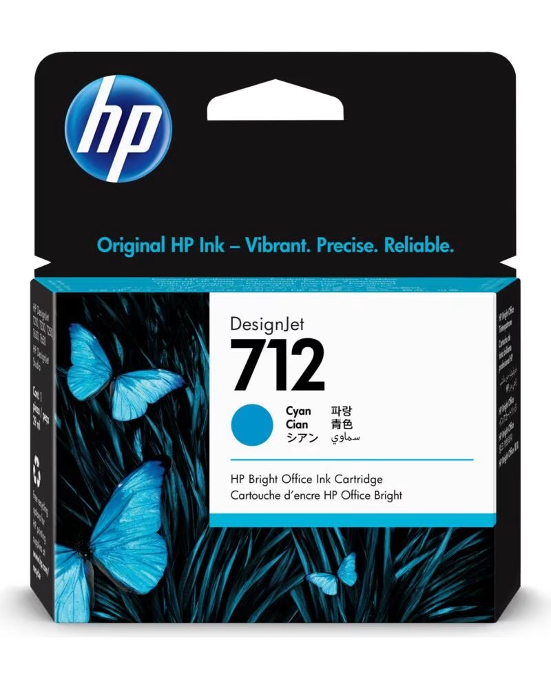 HP Cartucho tinta 712 - 3ed67a - 29 ml - t210 - t230 - t250 - t630 - t650 - cian