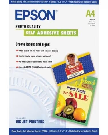 EPSON Papel autoadhesivo especial hq a4 - 10 hojas