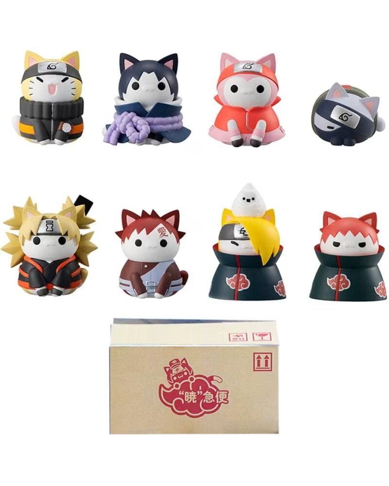 MEGAHOUSE Set 8 figuras naruto shippuden nyaruto battle vs akatsuki surtido
