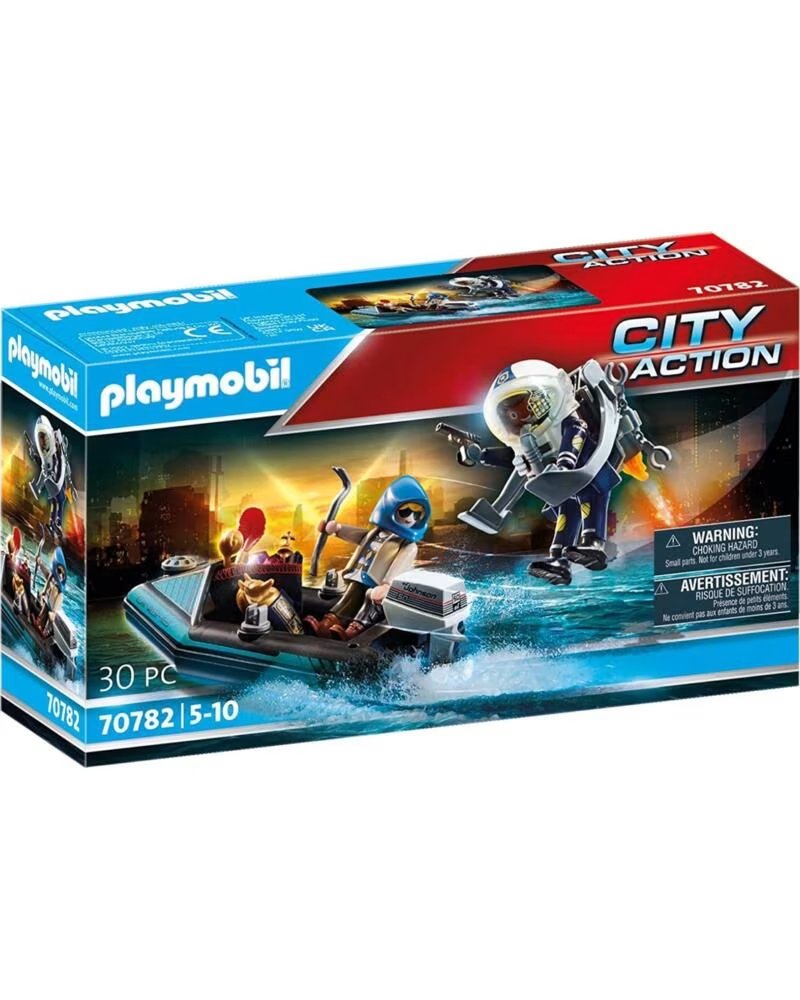 PLAYMOBIL policia mochila propulsora detencion del ladron del arte