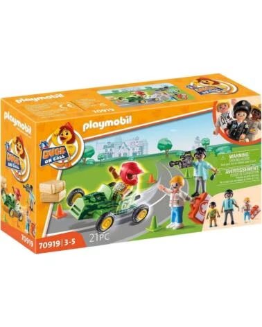 PLAYMOBIL duck on call accion ambulancia ayuda al piloto de carreras