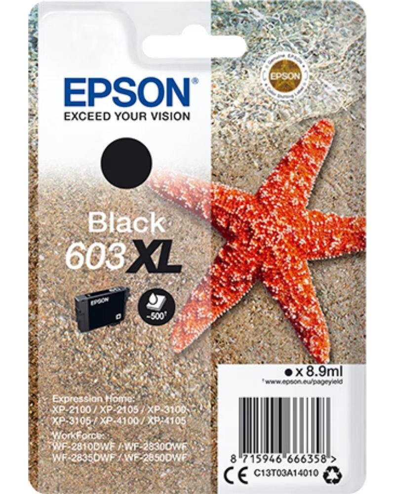 EPSON Cartucho tinta c13t03a14010 singlepack negro 603xl estrella de mar