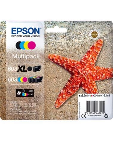 EPSON Multipack cartucho tinta 603xl c13t03a94010 negro - cian - amarillo - magenta - estrella de mar