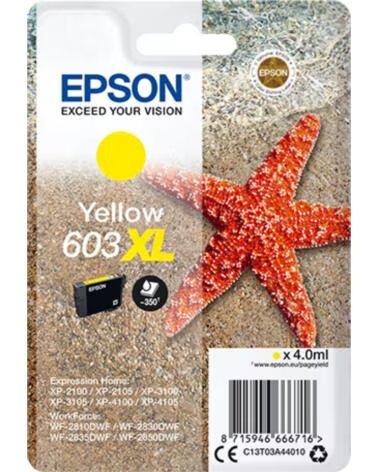 EPSON Cartucho tinta c13t03a44010 singlepack amarillo 603xl estrella de mar