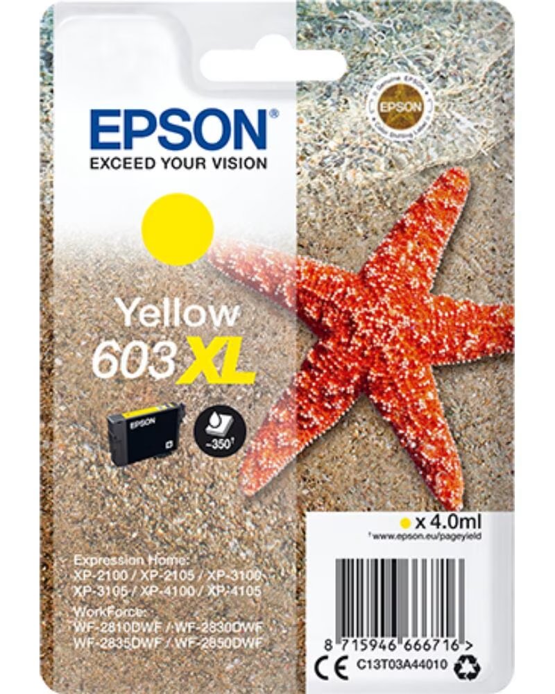 EPSON Cartucho tinta c13t03a44010 singlepack amarillo 603xl estrella de mar