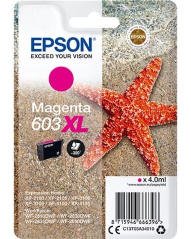 EPSON Cartucho tinta c13t03a34010 singlepack magenta 603xl estrella de mar