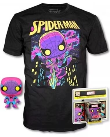 FUNKO Pop tee marvel spiderman black light camiseta talla xl