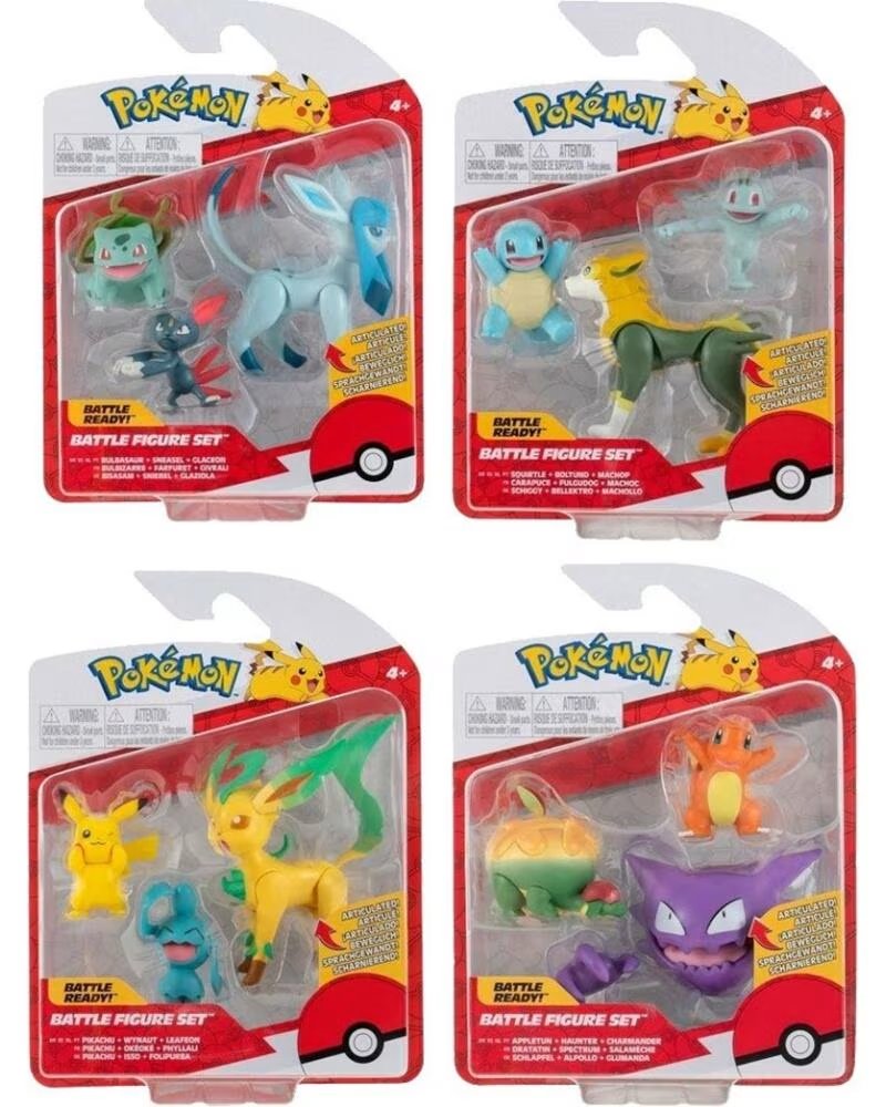 JAZWARES 3ER PACK POKEMON KAMPF FIGUREN WELLE 10 4ER SORTIMENT