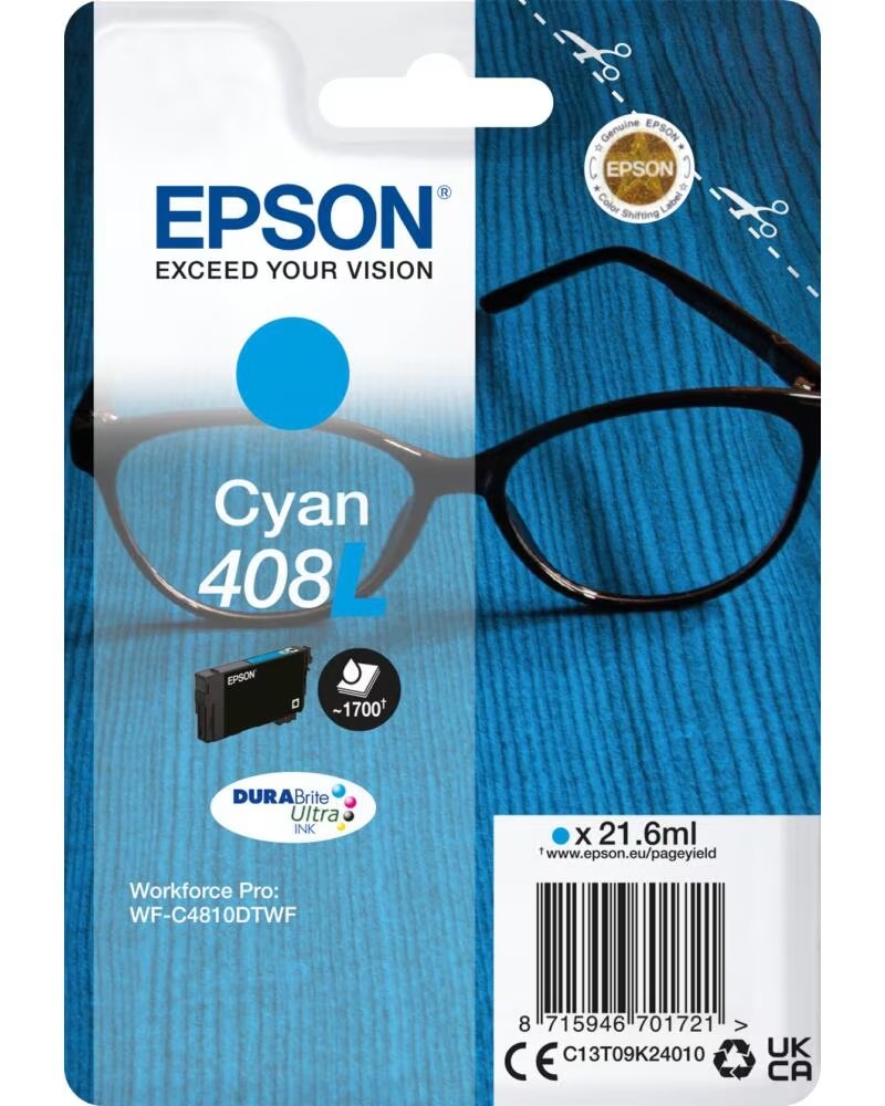 EPSON Cartucho tinta 408l cian durabrite 408l ultra ink