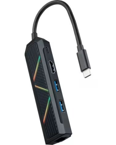 NANO CABLE Hub nanocable 5 en 1 usb tipo c - usb - hdmi - rj45