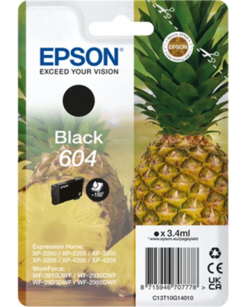 EPSON Cartucho 604 negro c13t10g14010 xp2200 wf - 2910 pina