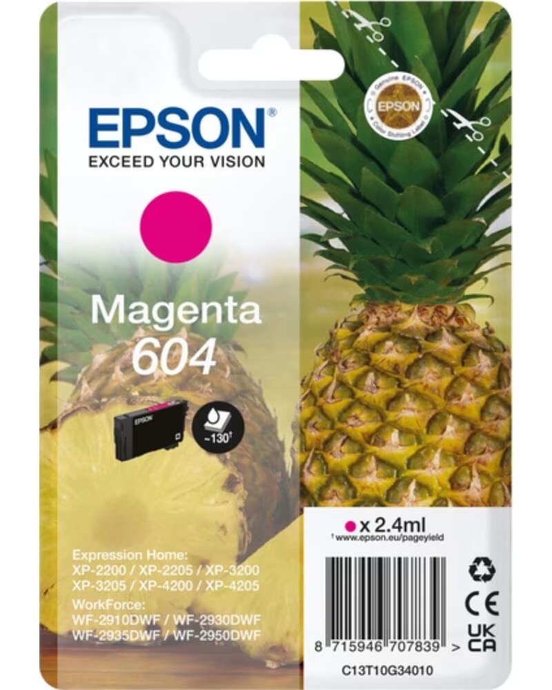 EPSON Cartucho 604 magenta c13t10g34010 xp2200 wf - 2910 pina