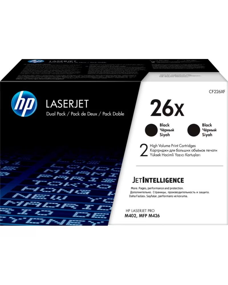HP Pack 2 toner cf226xd 26x alta capacidad