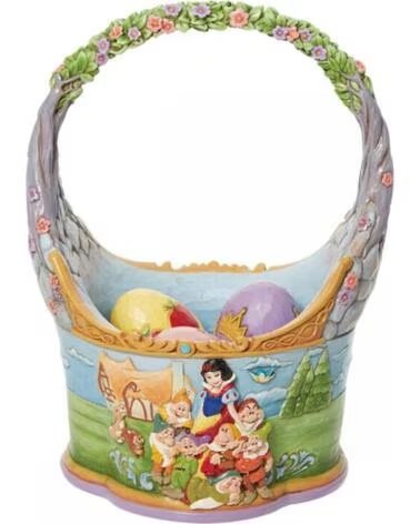 ENESCO Cesta de pascua con 3 huevos blancanieves