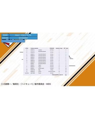 ICHIBAN KUJI banpresto haikyu a view of the top lote 80 articulos