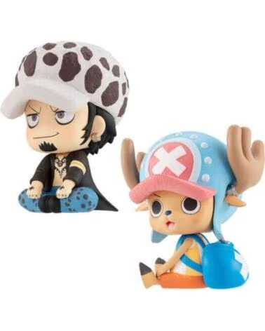 MEGAHOUSE Pack 2 figuras one piece look up trafalgar d law tony tony chopper con regalos sorpresa