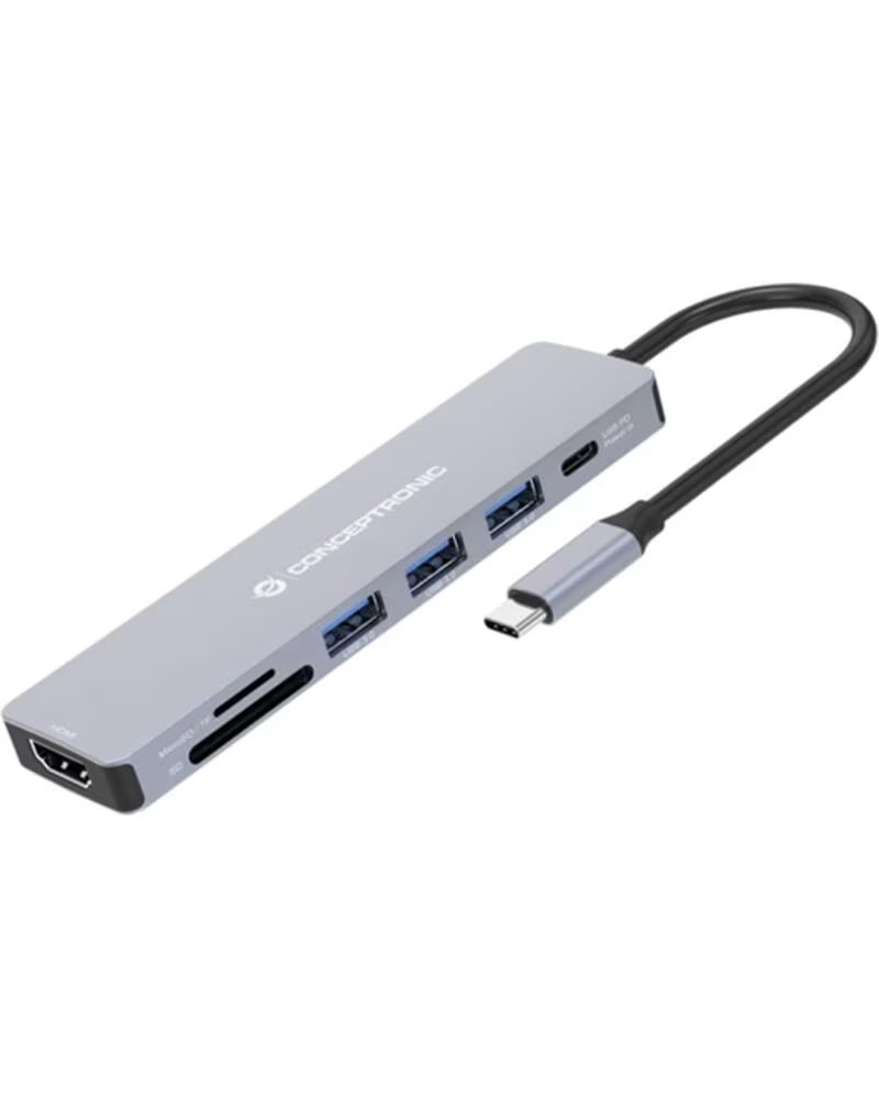 CONCEPTRONIC Hub usb tipo c donn19g 1 x hdmi - 3 x usb 3 2 - 1 x usb tipo c - lector sd - lector micro sd