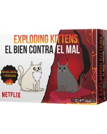 ASMODEE Juego de mesa exploding kittens el bien contra el mal edad recomendada 7 anos