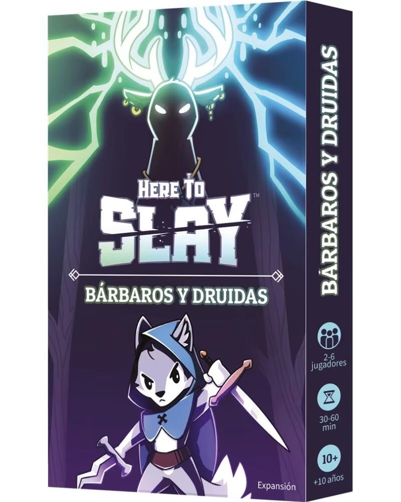 ASMODEE Juego de mesa here to slay expansion barbaros y druidas edad recomendada 10 anos