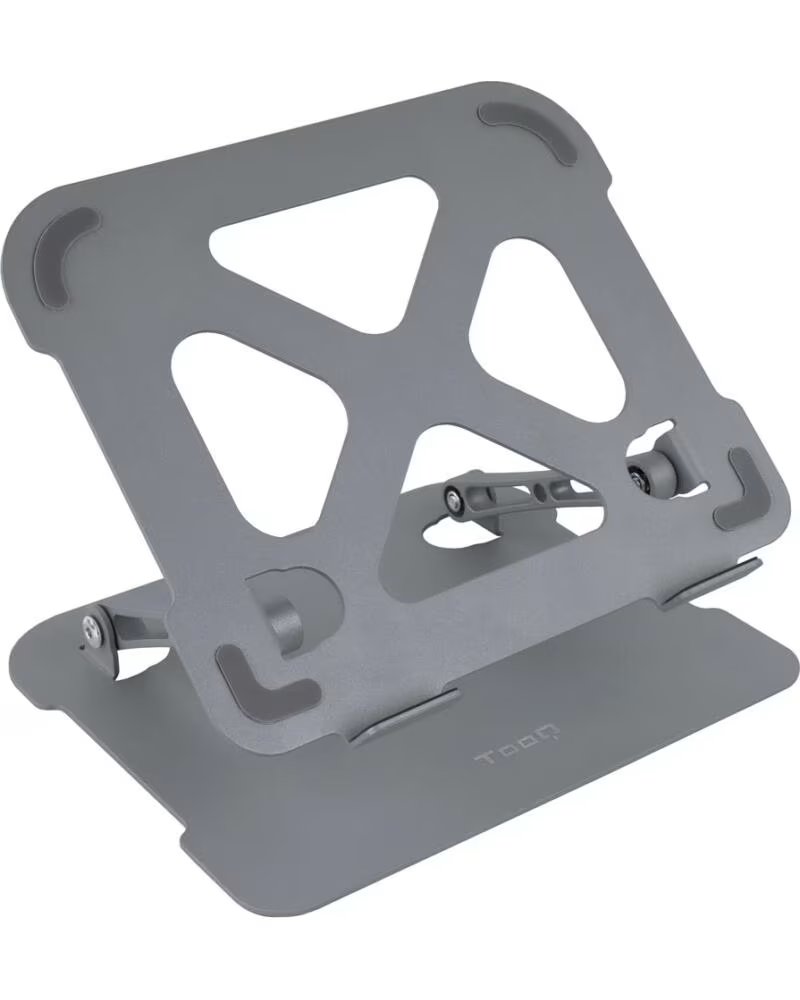TOOQ Soporte - base elevador para portatil tablets libros aluminio ajustable ergonomico gris