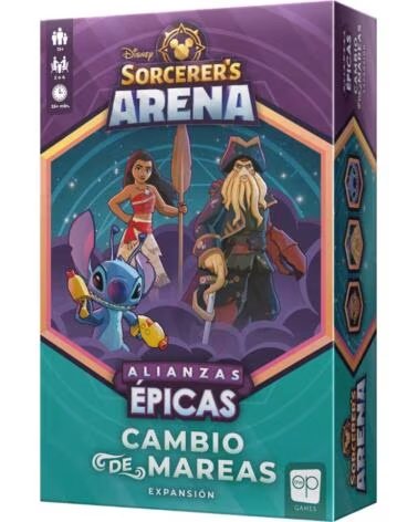 ASMODEE Juego de mesa disney sorcerer arena cambio de mareas expansion edad recomendada 13 anos