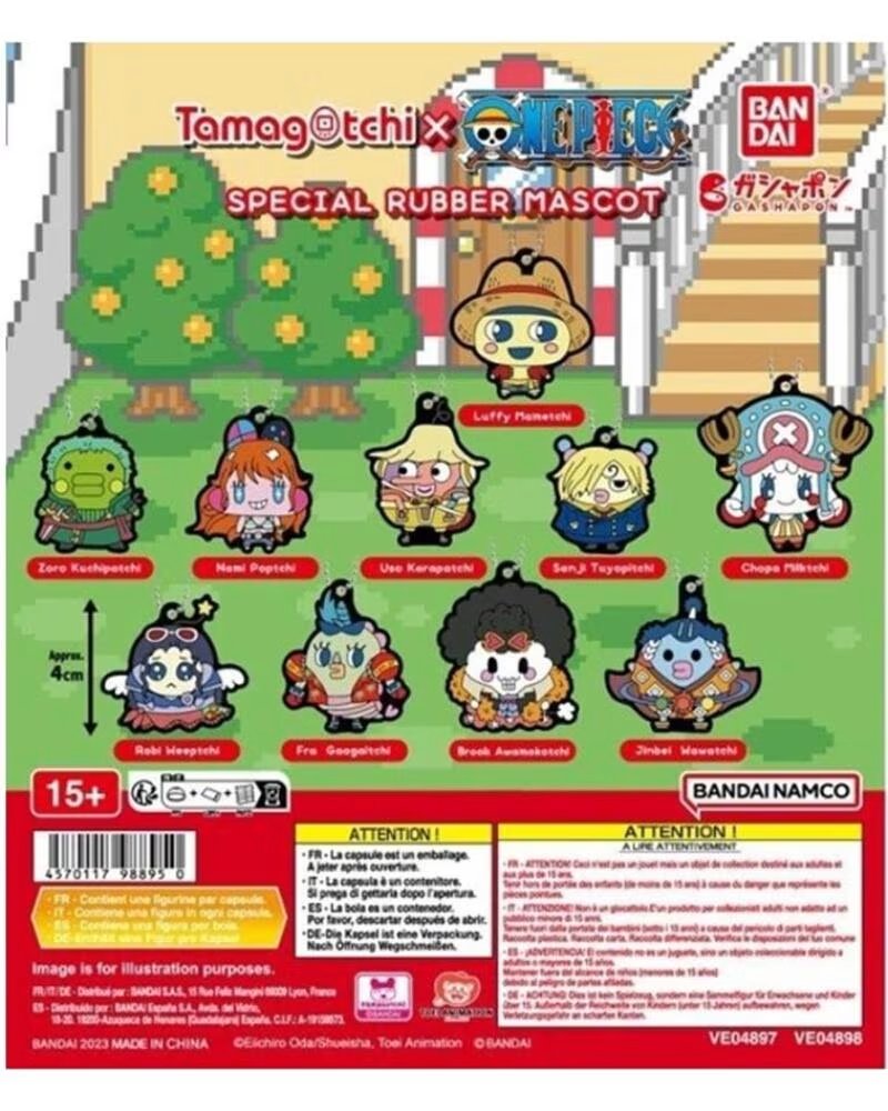 BANDAI Set gashapon lote 40 articulos one piece x tamagotchi special rubber mascot