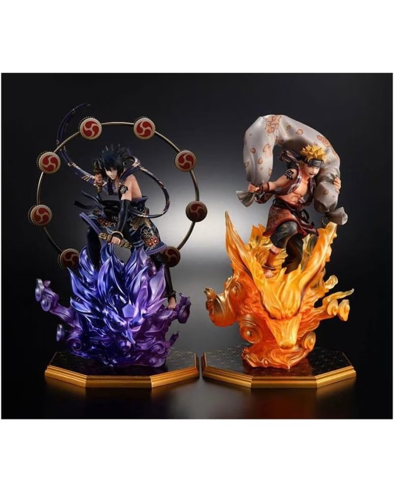 MEGAHOUSE Pack 2 figuras naruto shippuden naruto dios del viento sasuke dios del trueno