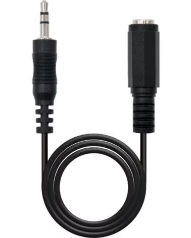 NANO CABLE Cable audio jack - 3 5m a jack - 3 5h nanocable 5m - macho - hembra - negro