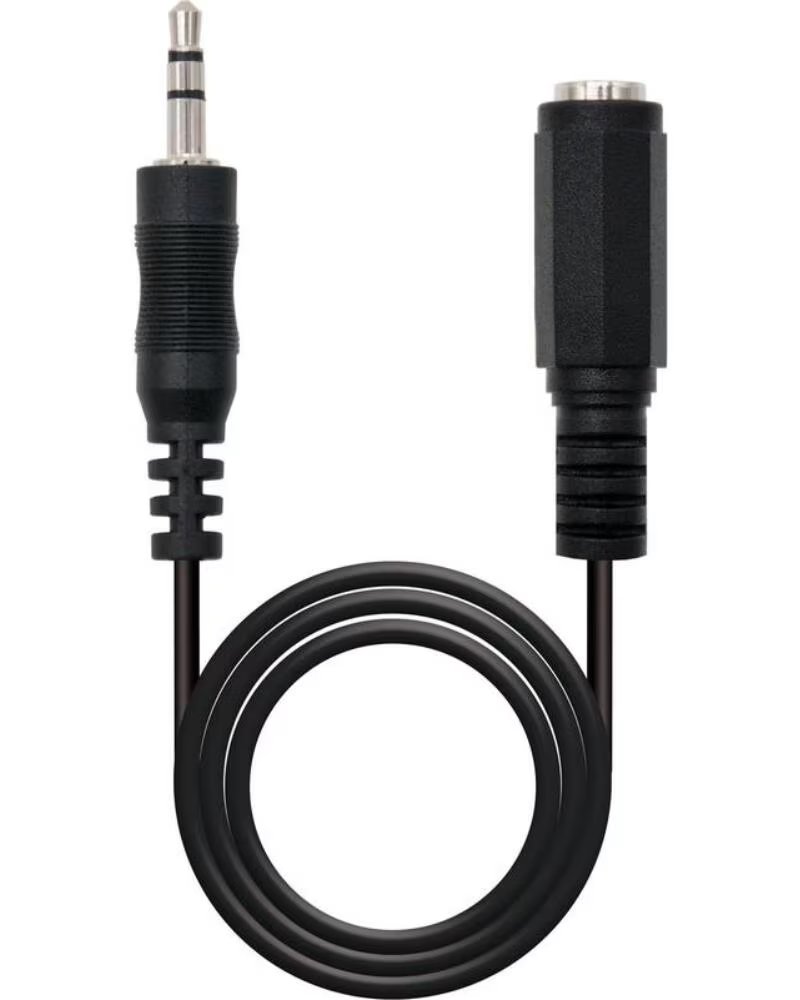 NANO CABLE Cable audio jack - 3 5m a jack - 3 5h nanocable 5m - macho - hembra - negro