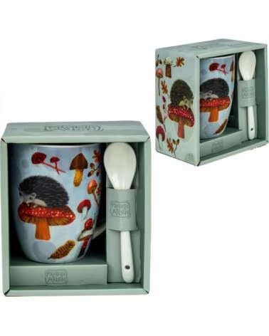 ENESCO Taza de ceramica con cuchara erizo