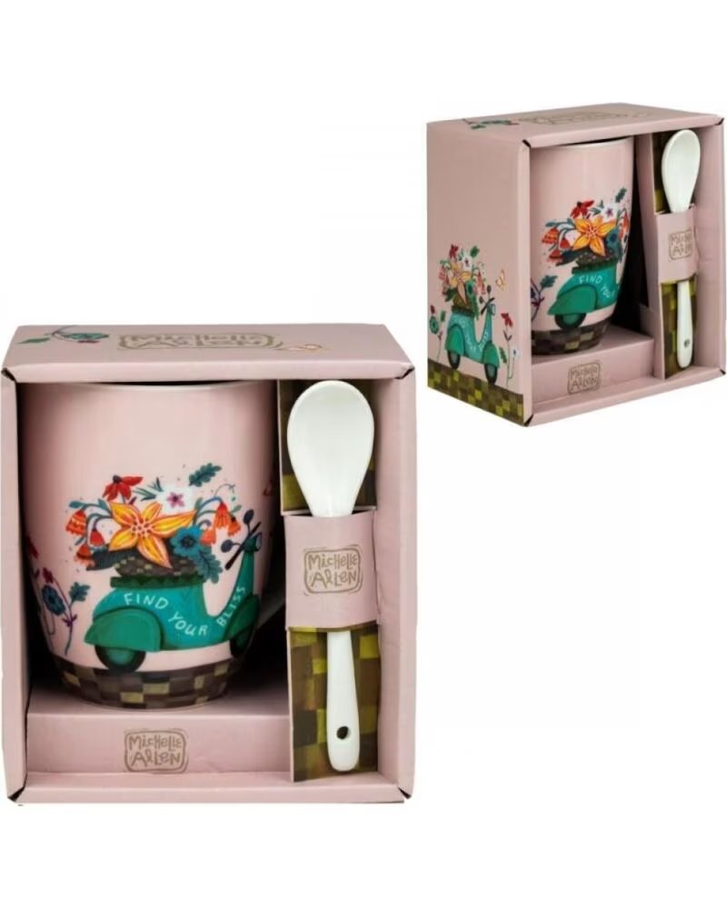 ENESCO Taza de ceramica con cuchara