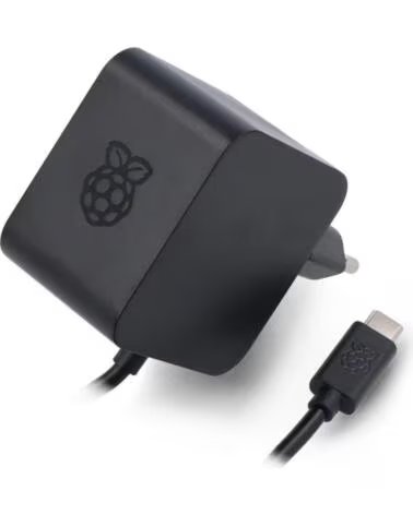 RASPBERRY Fuente de alimentacion cargador pi 5 usb c 27 w color negro