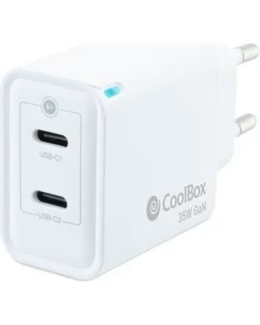 COOLBOX Cargador usb de pared 35w 2 x usb tipo c