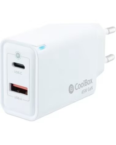 COOLBOX Cargador usb de pared 45w usb tipo a - usb tipo c