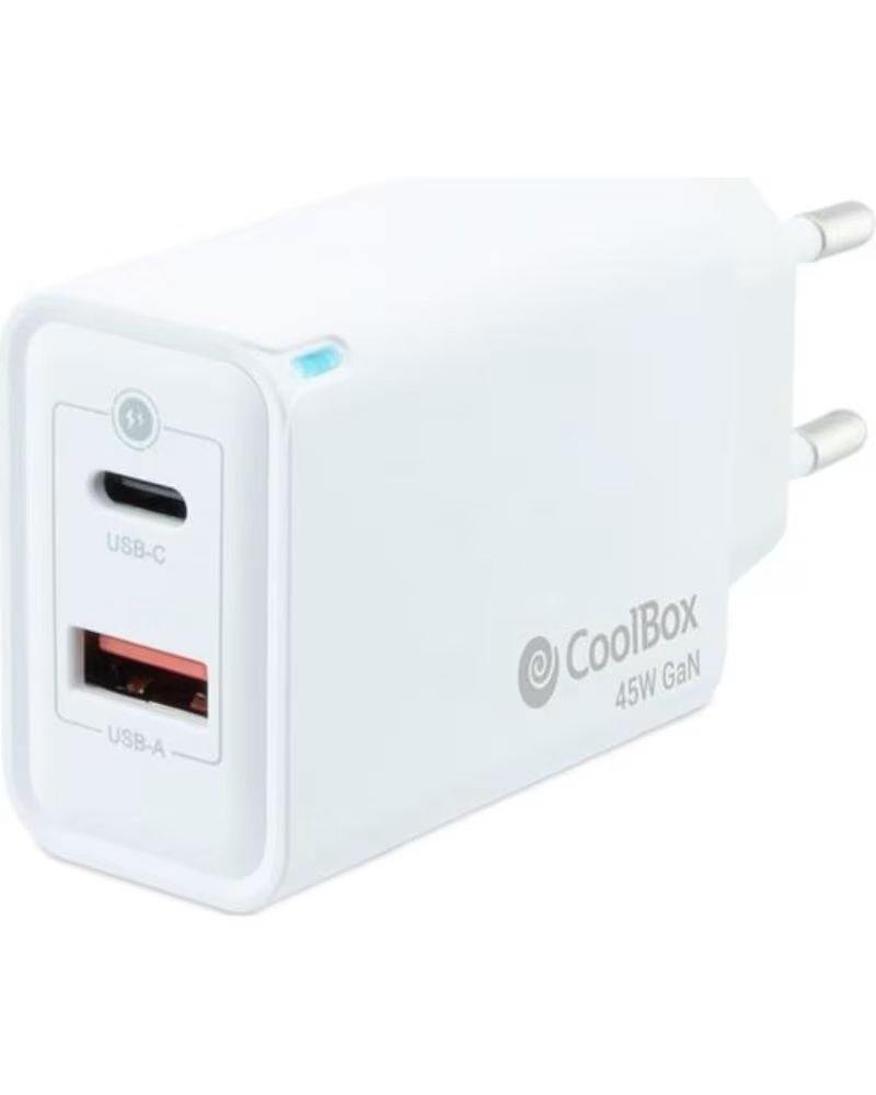 COOLBOX Cargador usb de pared 45w usb tipo a - usb tipo c