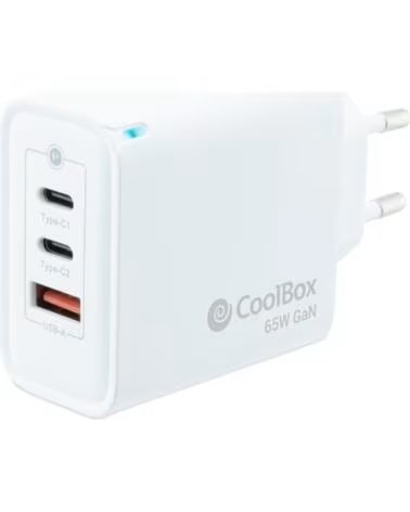 COOLBOX Cargador usb de pared 65w 2 x usb tipo c - usb tipo a