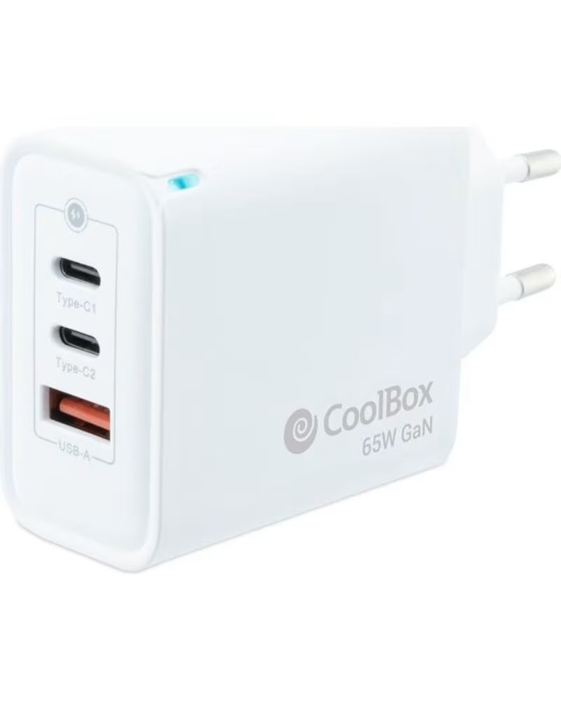 COOLBOX Cargador usb de pared 65w 2 x usb tipo c - usb tipo a
