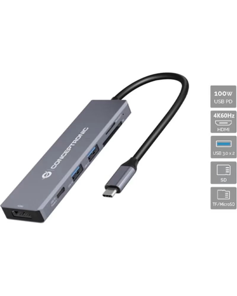 CONCEPTRONIC Docking station usb tipo c 6 en 1