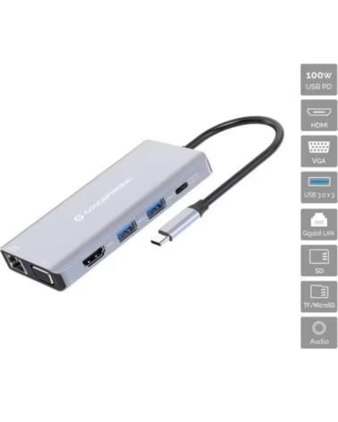 CONCEPTRONIC Docking station usb tipo c 10 en 1