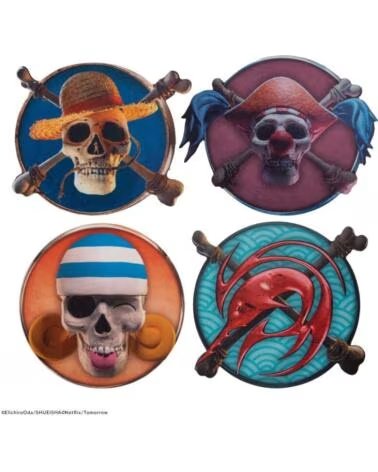CINEREPLICAS Set 4 posavasos one piece 1