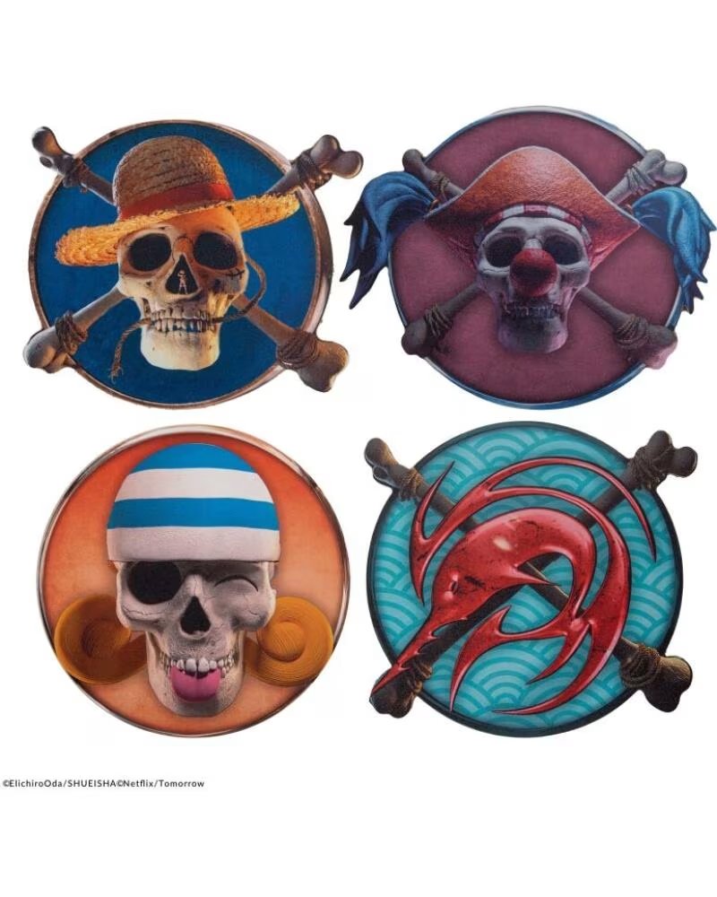 CINEREPLICAS Set 4 posavasos one piece 1